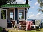 Gartenlaube mit Onduline Easyfix Compact Wellplatten in grün