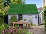 Gartenschuppen mit Onduline Easyfix Compact Wellplatten in grün