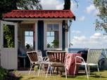 Gartenlaube mit Onduline Easyfix Compact Wellplatten in rot