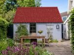 Gartenschuppen mit Onduline Easyfix Compact Wellplatten in rot