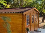 Gartenhaus mit Onduline Base Wellplatten in braun