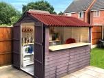 Gartenbar mit Onduline Base Wellplatten in rot