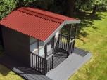 Gartenhaus mit Onduline Base Wellplatten in rot