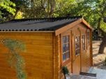 Gartenhaus mit Onduline Base Wellplatten in schwarz