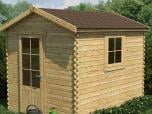 Gartenhaus gedeckt mit BARDOLINE CLASSIC Biber in Braun.