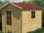 Gartenhaus gedeckt mit BARDOLINE CLASSIC Biber in Rot.
