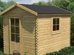 Gartenhaus gedeckt mit BARDOLINE CLASSIC Biber in Schwarz.