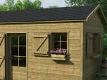 Gartenhaus gedeckt mit BARDOLINE CLASSIC Dreieck in Schwarz.