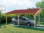 Carport gedeckt mit BARDOLINE CLASSIC Rechteck in Rot.