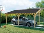 Carport gedeckt mit BARDOLINE CLASSIC Rechteck in Schwarz.