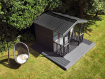 Gartenhaus mit Onduline Standard Wellplatte schwarz 