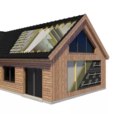 Haus und Hauswand mit ONDUTISS AIR 150 Dampfsperre.