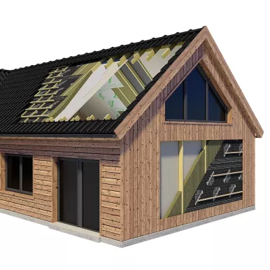 Hausdach und -wand mit ONDUTISS DYNAMIC 90.