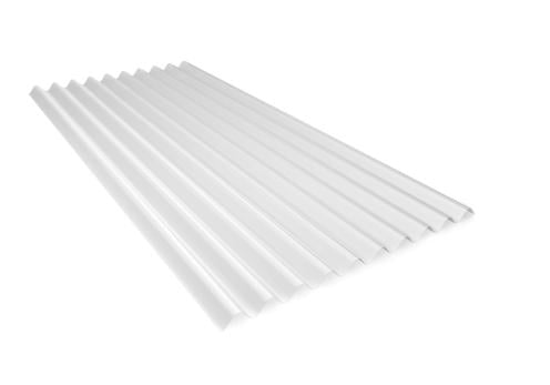 Produktabbildung einer durchsichtigen ONDULINE PVC-Lichtplatte.