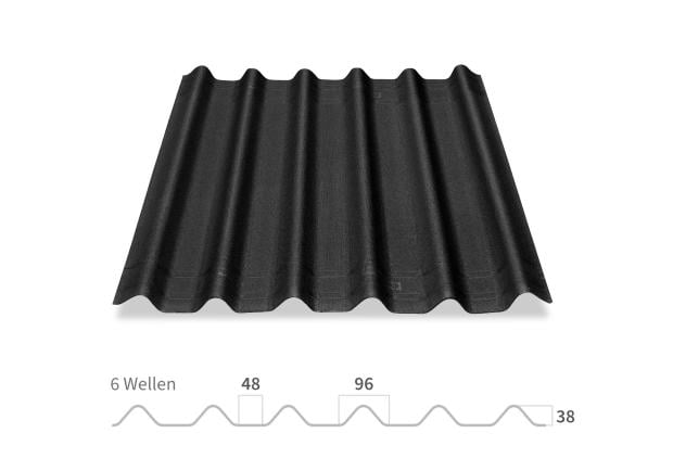 ONDULINE Easyfix Compact Wellplatte in schwarz - Vorderansicht