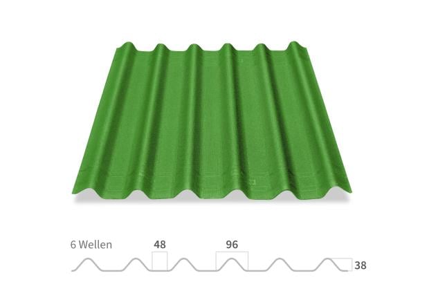 Onduline Easyfix Compact Wellplatte in grün - Vorderansicht