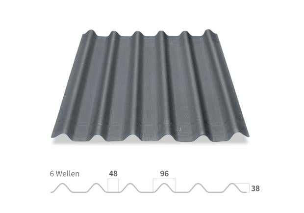 Onduline Easyfix Compact Wellplatte in grau - Vorderansicht