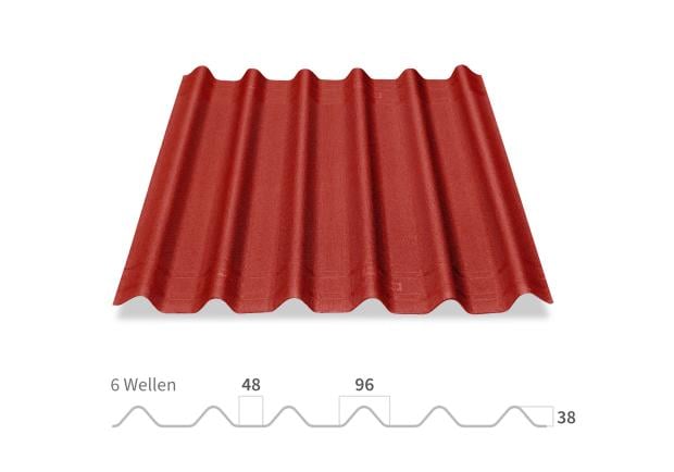 Onduline Easyfix Compact Wellplatte in rot - Vorderansicht