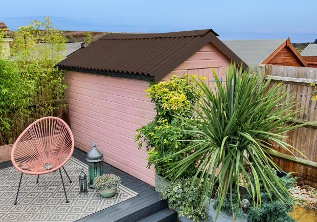 Gartenschuppen mit ONDULINE DURO-S / CLASSIC Wellplatten in braun