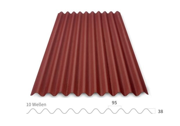 ONDULINE DURO-S / CLASSIC Wellplatte in rot – Vorderansicht