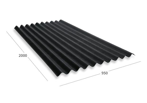 ONDULINE DURO-S / CLASSIC in schwarz (Seitenansicht).