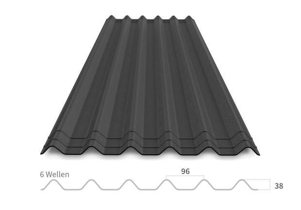 Onduline DURO SX 35  Wellplatte in anthrazit – Vorderansicht