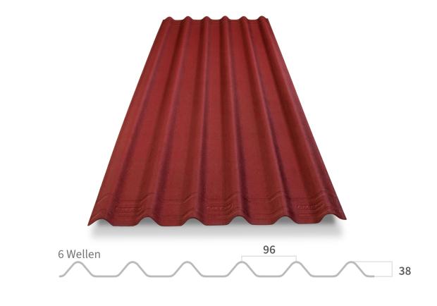 Onduline Easyfix  Wellplatte in rot – Vorderansicht