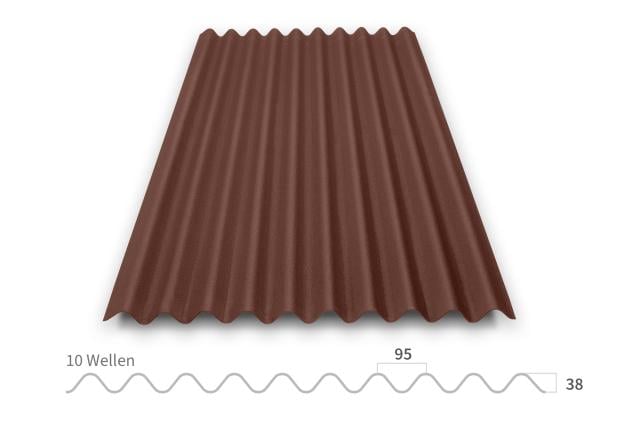Onduline Ondalux Wellplatte in braun – Vorderansicht