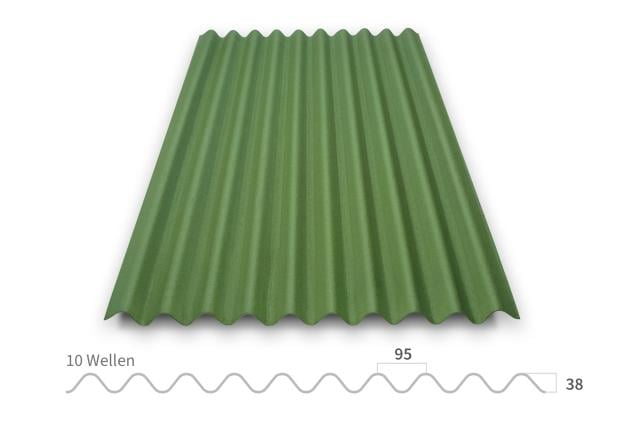 Onduline Ondalux Wellplatte in grün– Vorderansicht