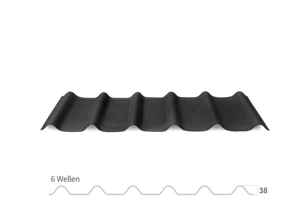 ONDUVILLA Dachplatte im Ziegeldesign in schwarz – Vorderansicht