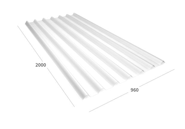 ONDULINE PC Lichtplatte aus Polycarbonat in Trapezform– Seitenansicht