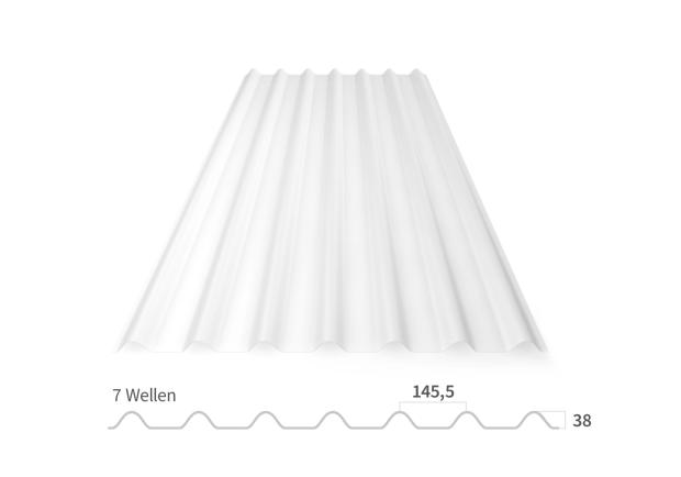 ONDULINE PC Lichtplatte aus Polycarbonat in Trapezform– Vorderansicht