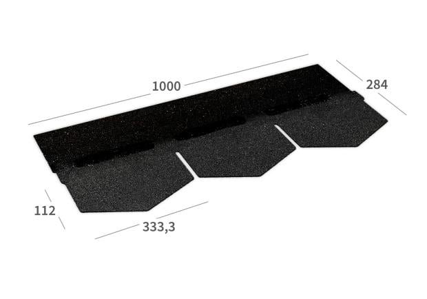 Produktabbildung BARDOLINE CLASSIC Dreieck in Schwarz (Seitenansicht).