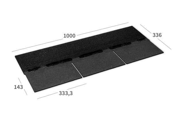 Produktabbildung BARDOLINE CLASSIC Rechteck in Schwarz (Seitenansicht).