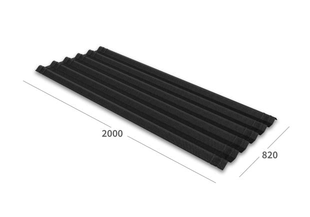 Onduline Easyfix Wellplatte in schwarz – Seitenansicht