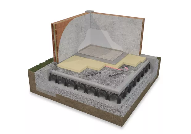 Bodenplatte mit ONDUTISS® BUILD RDN 200.