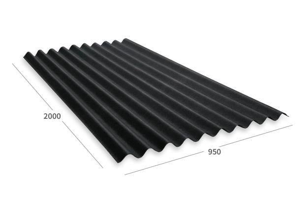 Onduline Standard Wellplatte in schwarz – Seitenansicht