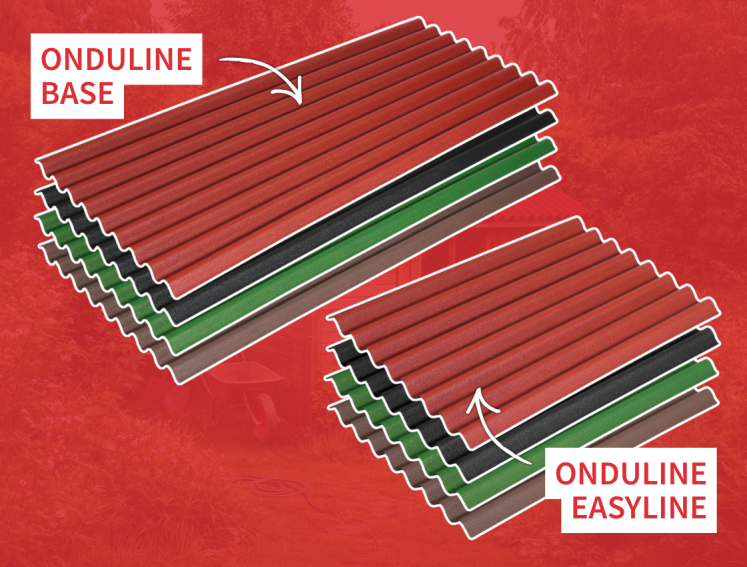 Darstellung aller Farben von ONDULINE BASE und ONDULINE EASYLINE.